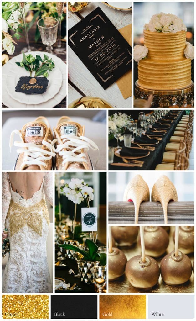 Gold Wedding Theme Decorations, colours and styles