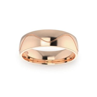 Gents-Wedding-Ring-Rose-Gold-Wave-6mm-Top