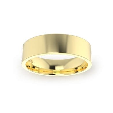 Gents-flat Wedding-Ring-Yellow-Gold-6mm-Top